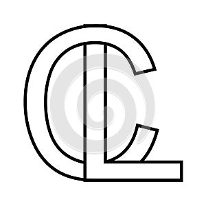 Logo sign lc, cl icon sign interlaced letters c l