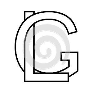 Logo sign lg gl icon double letters logotype g l photo