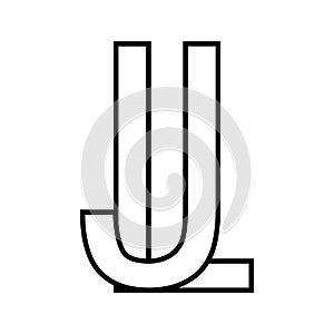 Logo sign lj jl icon double letters logotype j l