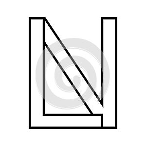 Logo sign ln nl icon double letters logotype n l photo
