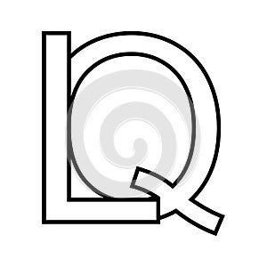 Logo sign lq ql icon double letters logotype q l