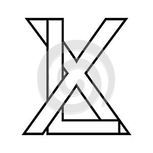 Logo sign lx xl, icon double letters luxe x l