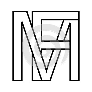 Logo sign mf fm icon double letters logotype m f photo