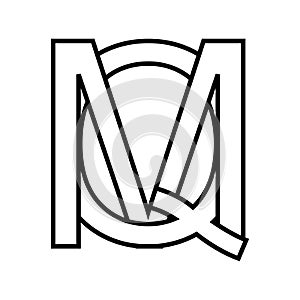Logo sign mq qm, icon double letters logotype m q photo