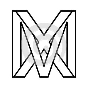 Logo sign mx xm, icon double letters logotype m x