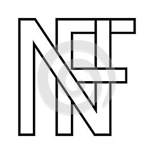 Logo sign nf fn, icon double letters logotype n f photo