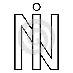 Logo sign in ni icon nft interlaced letters i n photo