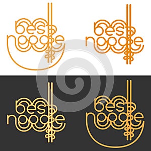 Logo, sign for noodle cafe, bar, fast food, restaurant, pasta, producers of noodles photo