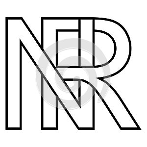 Logo sign nr rn icon double letters logotype n r photo