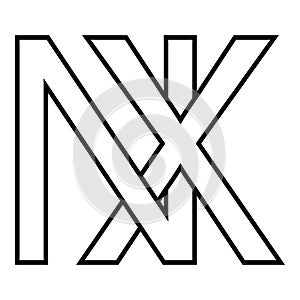 Logo sign nx, xn icon double letters logotype n x photo