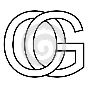 Logo sign og go icon double letters logotype g o photo