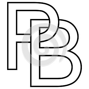 Logo sign pb bp icon double letters logotype p b photo