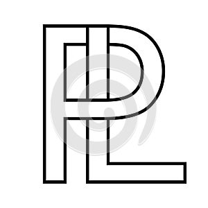 Logo sign pl lp icon double letters logotype p l photo