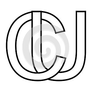 Logo sign uc cu icon sign interlaced letters c u