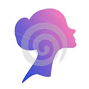 Logo. Silhouette of a woman`s face