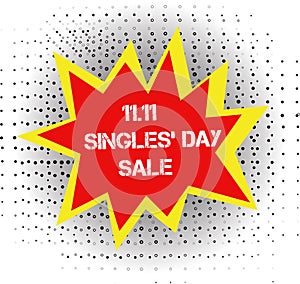 Logo for a single day sale in pop art style photo