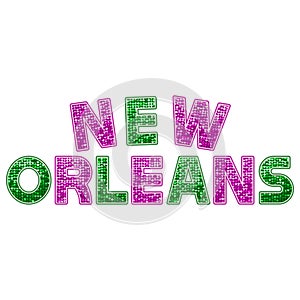 Logo Slogan Tagline New Orleans French Quarter Mardi Gras Southern Decadence Carnival Season Louisiana isolated on white