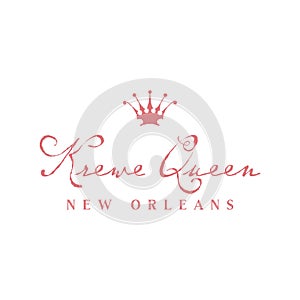 Logo Slogan Tagline New Orleans French Quarter Mardi Gras Southern Decadence Carnival Season Louisiana isolated on white