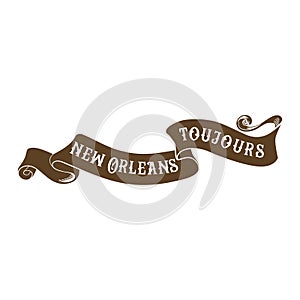 Logo Slogan Tagline New Orleans French Quarter Mardi Gras Southern Decadence Carnival Season Louisiana isolated on white