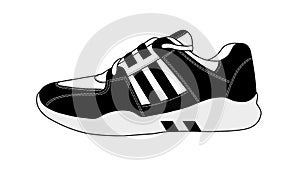 Logo sneaker in vector on white background.