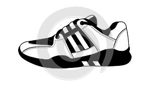 Logo sneaker in vector on white background.