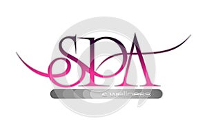 Logo spa and wellness in pink and grey color