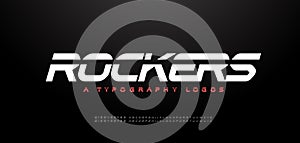 Logo Sport Modern Italic Alphabet Font. Technology typography sport decorative fonts for digital, movie logos. vector illustration