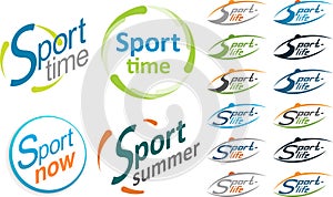Logo sport. Sport time, sport now, sport summer.
