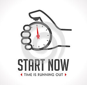 Logo - stopwatch in hand - start