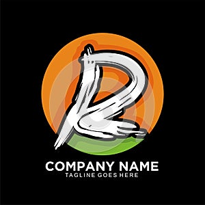 Letter R initial logo in circle, simple and clean concept photo