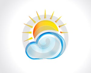 Logo sun and cloud vector image