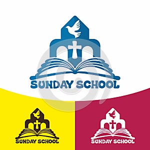 Logo Sunday school. Christian symbols. The Church of Jesus Christ