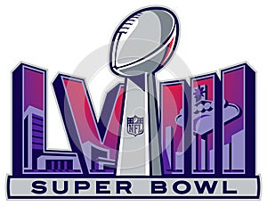 Logo of the Super Bowl LVIII. Super Bowl 58