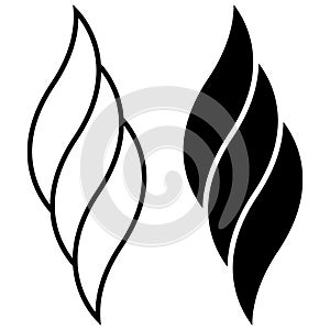 Logo swirling swirls fire smoke, curved lines pleasant aroma