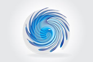 Logo swirly waves hurricane symbol id card vector image icon