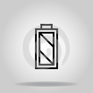 Battery full icon or logo in outline photo