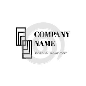Logo, symbol, icon, company or business in the form of a monogram of square geometry