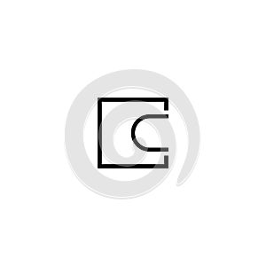 logo, symbol or icon for a company or business with the shape of the letter C combined with a square with a monogram style