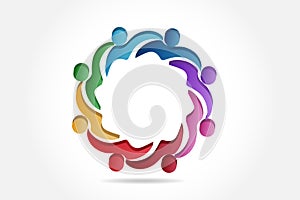 Logo team helping people vector