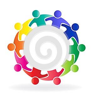 Označení organizace nebo instituce týmová práce obchod lidé v kruh tvůrčí ikona šablona 