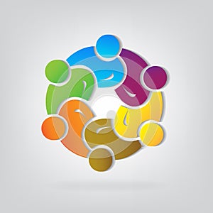 Logo teamwork business people unity partners