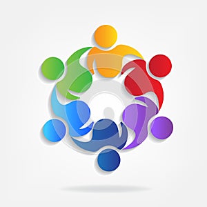 Logo teamwork business people unity partners illustration.