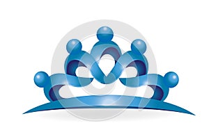 Logo teamwork business people unity symbol