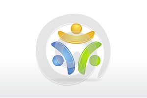 Logo teamwork business trial partners vector image design