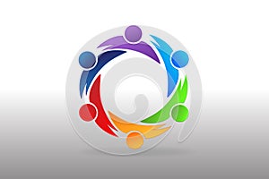 Logo teamwork partner business people icon vector