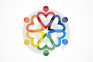 Logo teamwork unity business people