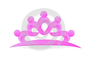 Logo teamwork unity business pink people