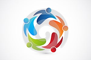 Logo teamwork unity helping people