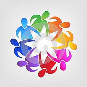 Logo teamwork unity people identity business id card icon