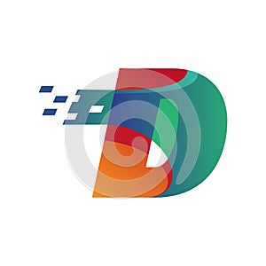 Logo Technology With Color D Alphabet